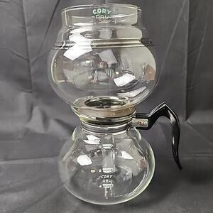 VINTAGE Cory DRU & Cory DRL Grannycore 4-8 Cup Glass Vacuum Coffee Brewer Pot
